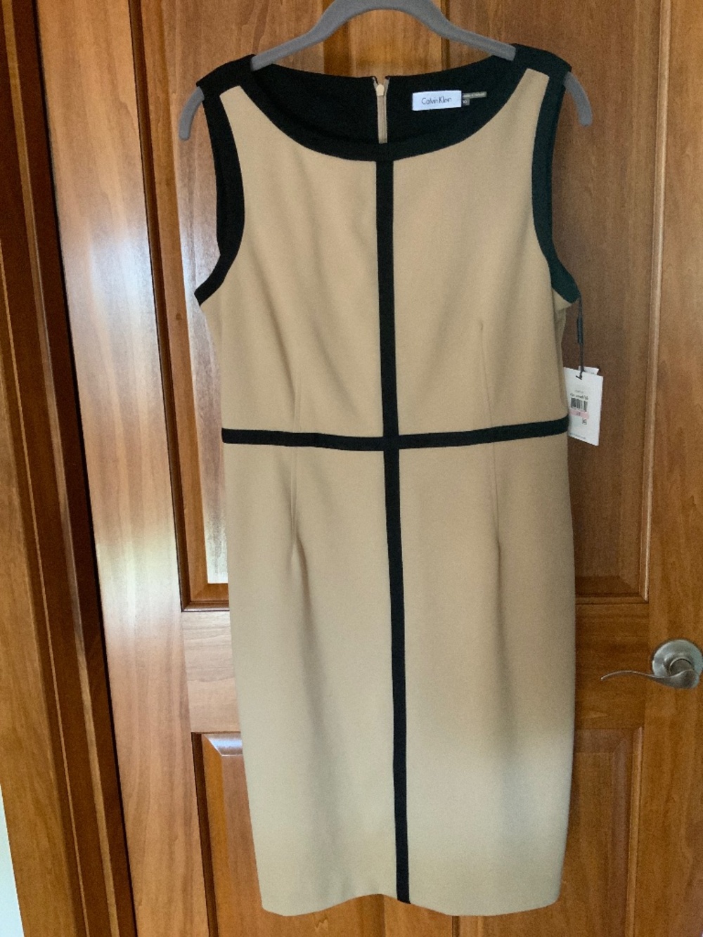 Calvin Klein dress size 10 tan with black trim